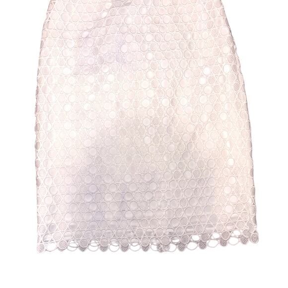 Ann Taylor Geo Eyelet Sheath Dress Crisp White Petite - Picture 6 of 9